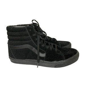 Vans SK8 HI Mens Womens All Black Suede Lace Up High Top Skateboard Shoes 13